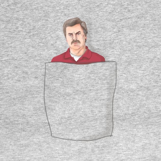 Ron Swanson in a pocket by geckolir